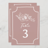 Botanische bloemige roze bruiloft kaart (Voorkant / Achterkant)