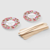 Botanische bloemige tulp Roos groen Huwelijk Handwaaier (Niet-gemonteerd)