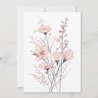Botanische bloemillustratie | Minimale natuur esth Feestdagenkaart