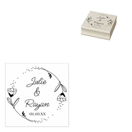 Botanische bloemkroon, voornamen rubberstempel (Gestempeld)
