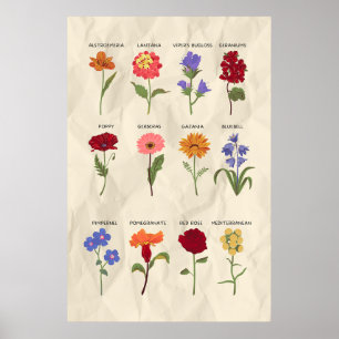 botanische bloemkunst poster