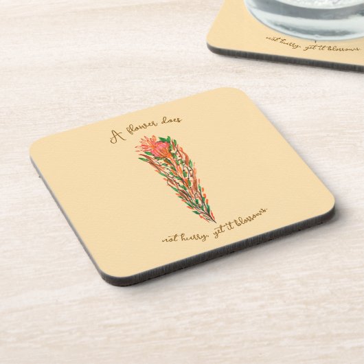 Botanische bloemkunst –  quote bier onderzetter (Linkerzijde)