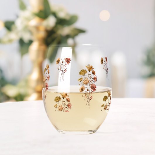 Botanische bloemkunst wijnglas zonder voet (Insitu (Huwelijk))