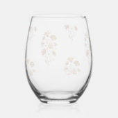 Botanische bloemkunst wijnglas zonder voet (Achterkant)