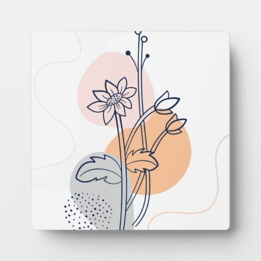 Botanische bloemlijnkunst fotoplaat (Voorkant)