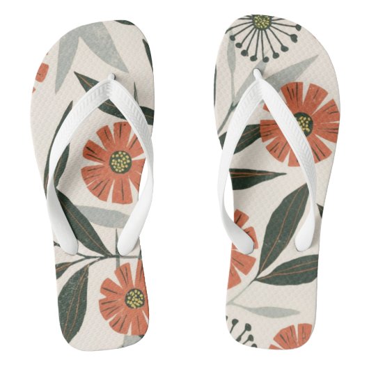 Botanische bloemmotief Teenslippers (Voetbed)