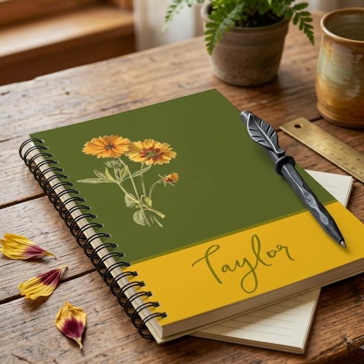 Botanische bloemmotieven notitieboek
