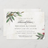 Botanische bloesems Weddenschap-repetitie Dinner Kaart (Voorkant / Achterkant)