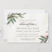 Botanische bloesems Weddenschap-repetitie Dinner Kaart (Voorkant)