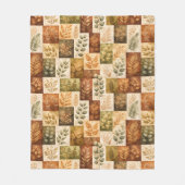 Botanische Blokken Fleece Deken (Voorkant)