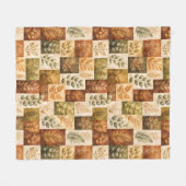 Botanische Blokken Fleece Deken (Voorkant (Horizontaal))