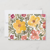 Botanische Bloom Painting Receptie Kaart (Achterkant)