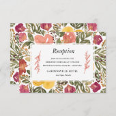 Botanische Bloom Painting Receptie Kaart (Voorkant / Achterkant)