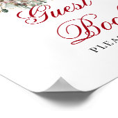 Botanische Blos Blauwrode Goud Gastboek Poster (Hoek)