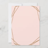 Botanische blos roze bloemige geometrische bruilof kaart (Achterkant)