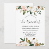 Botanische Blosem Witte Bloemige Geloften Hernieuw Kaart (Voorkant / Achterkant)