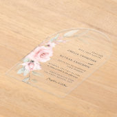 Botanische Blozende Bloemen Bruiloft Acryl Uitnodigingen (Laagn)