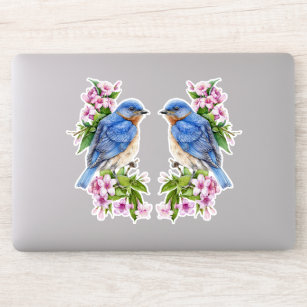 Botanische Blue Bird Laptop Sticker