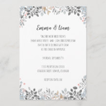 Botanische Blue Floral Wedding Invitation