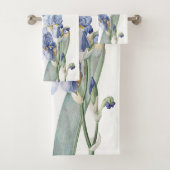 Botanische Blue Iris Flowers Redoute Bath Towel Se Bad Handdoek (Insitu)