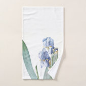 Botanische Blue Iris Flowers Redoute Bath Towel Se Bad Handdoek (Handdoek)