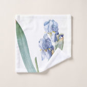 Botanische Blue Iris Flowers Redoute Bath Towel Se Bad Handdoek (Wasdoekje)