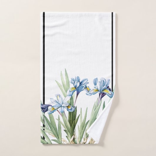 Botanische Blue Iris Flowers Redoute Bath Towel Se Bad Handdoek (Handdoek)
