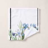 Botanische Blue Iris Flowers Redoute Bath Towel Se Bad Handdoek (Wasdoekje)