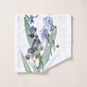 Botanische Blue Iris Flowers Redoute Bath Towel Se Bad Handdoek (Wasdoekje)