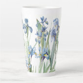 Botanische Blue Iris Flowers Redoute Latte Mok (Voorkant)