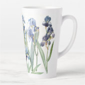 Botanische Blue Iris Flowers Redoute Latte Mok (Rechts)