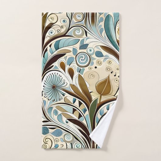 Botanische blues en bruinvissen bad handdoek (Handdoek)