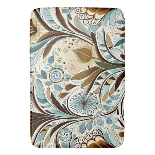 Botanische blues en bruinvissen badmat (Voorkant Verticaal)