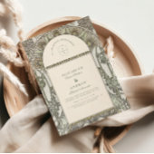 Botanische Blush Arch Art Nouveau bruiloft Kaart