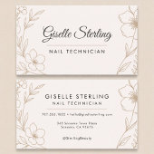 Botanische Blush Black Nail Technician Beauty Visitekaartje
