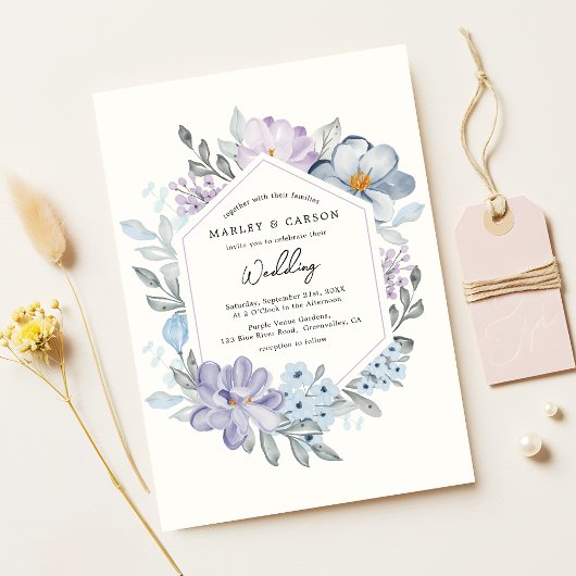 Botanische Blush Bloemen Lijst Romantische bruilof Kaart