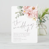 Botanische Blush Bloemen Moderne bruiloft Kaart (Staand voorkant)