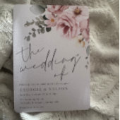 Botanische Blush Bloemen Moderne bruiloft Kaart