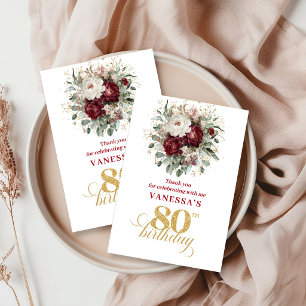 Botanische Blush Burgundy 80e Verjaardag Bedankt