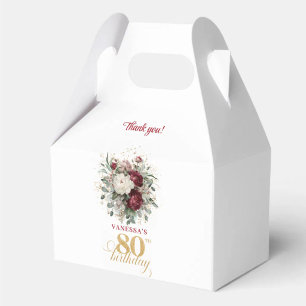 Botanische Blush Burgundy 80e Verjaardag Favor Doz Bedankdoosjes
