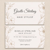 Botanische Blush en Black Hair Stylist Beauty Visitekaartje