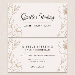 Botanische Blush en Black Lash Technician Beauty Visitekaartje