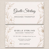 Botanische Blush en Black Massage Therapeut Visitekaartje