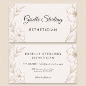 Botanische blush en zwarte esthetische schoonheid visitekaartje