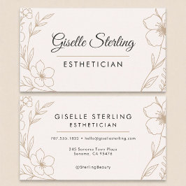 Botanische blush en zwarte esthetische schoonheid visitekaartje