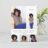 Botanische Blush Foto Collage Graduation Party Kaart (Staand voorkant)