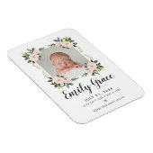 Botanische Blush Geboorte Aankondiging Foto Keepsa Magneet (Rechterzijde)