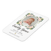 Botanische Blush Geboorte Aankondiging Foto Keepsa Magneet (Linkerzijde)