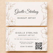 Botanische Blush Make-up Artist QR Code Schoonheid Visitekaartje