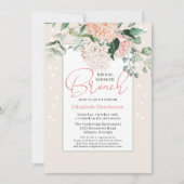 Botanische Blush Pink Floral Vrijgezellenfeest Bru Kaart (Voorkant)